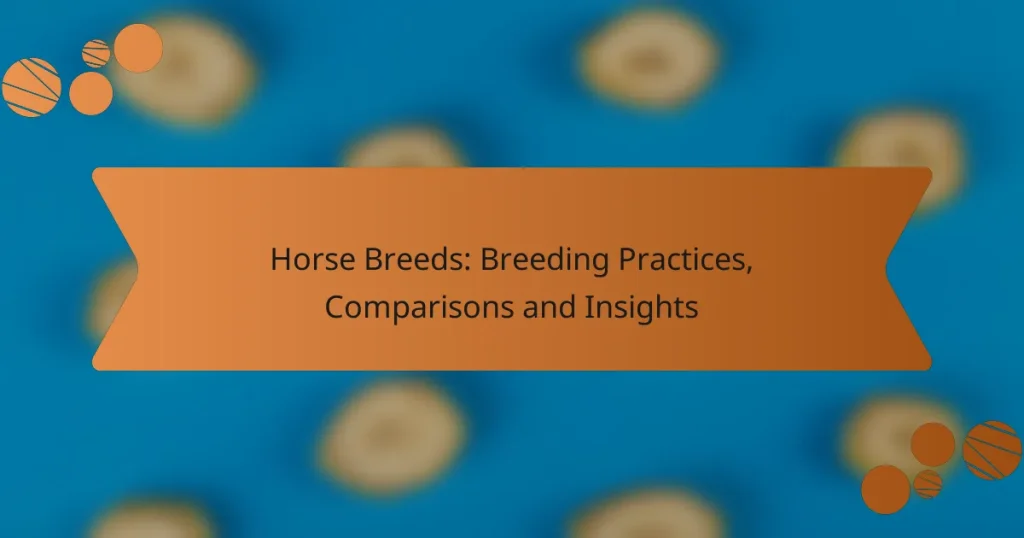 Horse Breeds: Breeding Practices, Comparisons and Insights