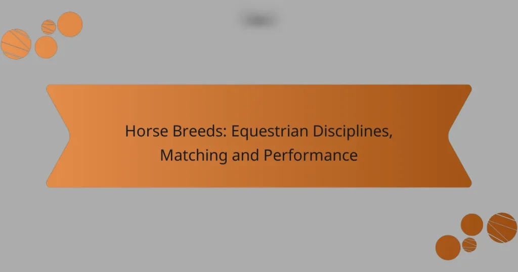 Horse Breeds: Equestrian Disciplines, Matching and Performance