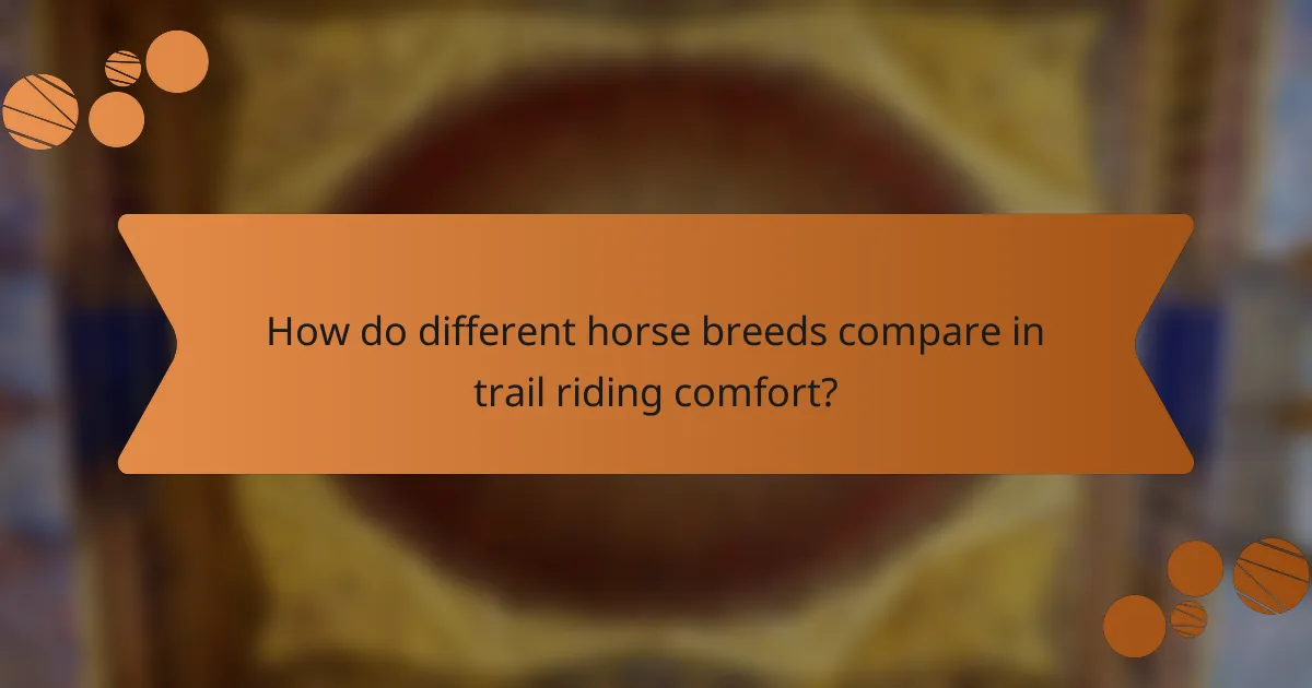 How do different horse breeds compare in trail riding comfort?