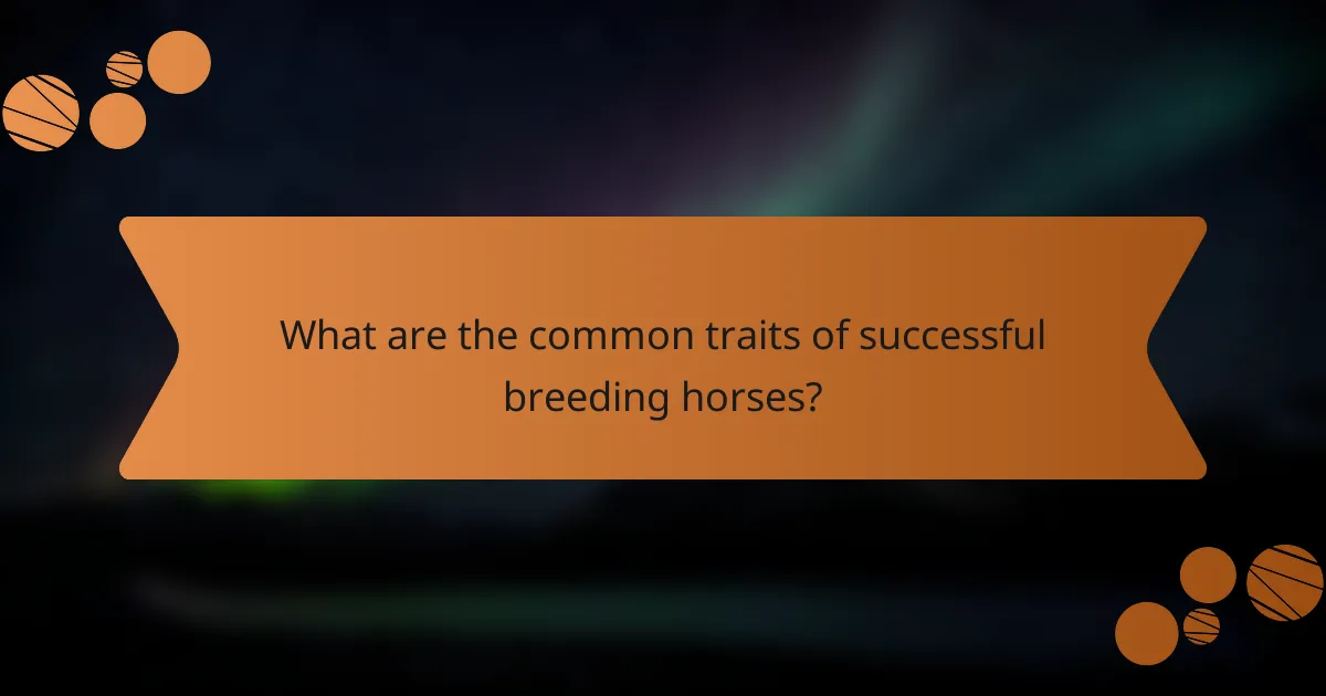 What are the common traits of successful breeding horses?