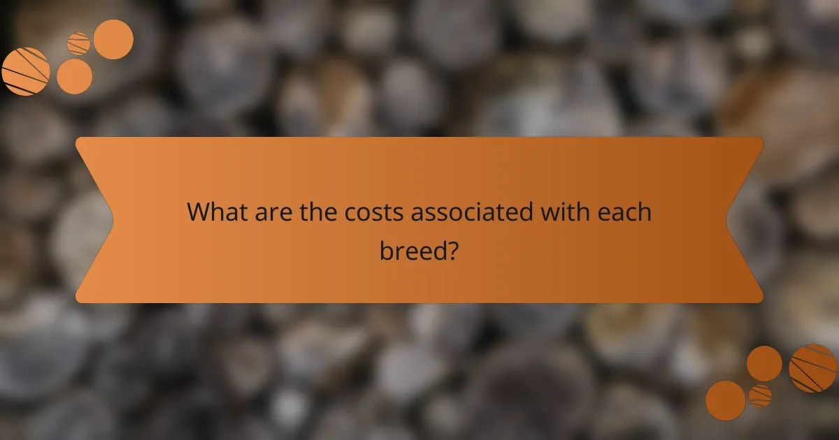 What are the costs associated with each breed?