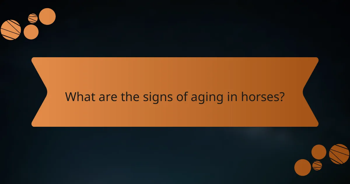 What are the signs of aging in horses?