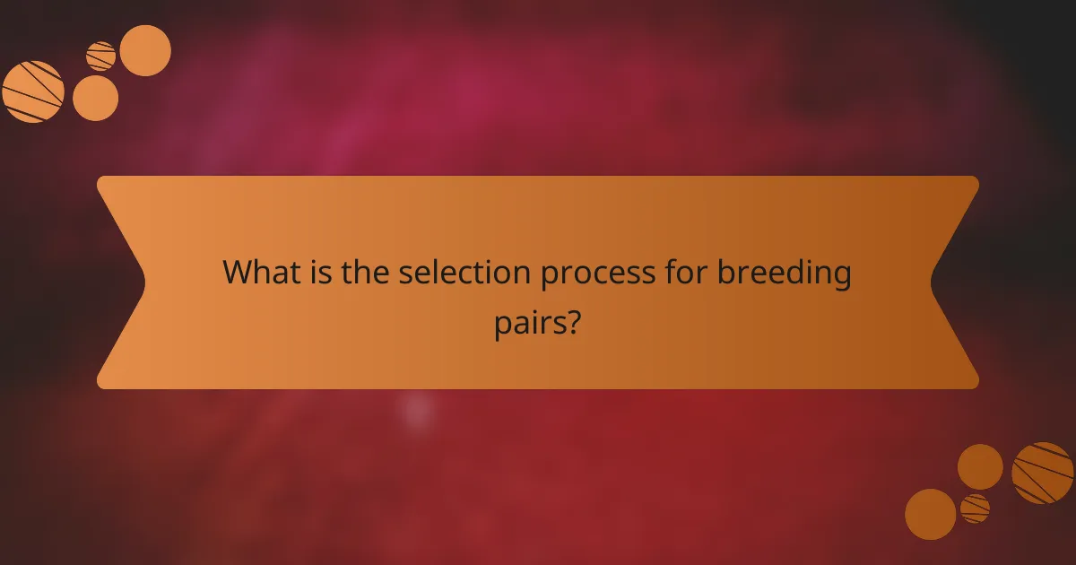What is the selection process for breeding pairs?